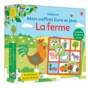 La ferme. Mon coffret livre et jeux - Avec 4 planches, 36 cartes et un livre 